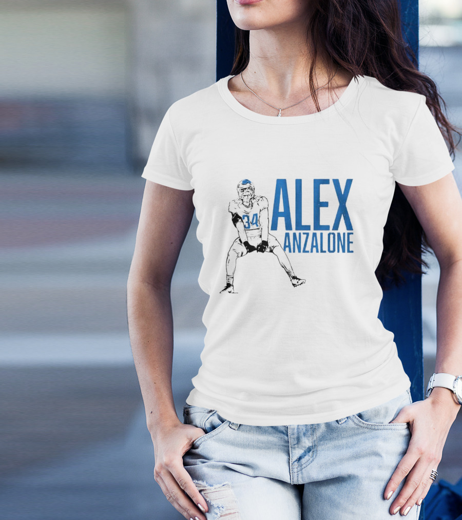 Alex Anzalone 34 Football Grit Pose T-Shirt
