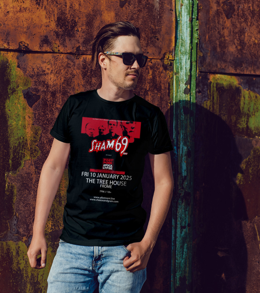 Sham 69 Post Punk Apocalypse 10 January 2025 The Tree House Frome Concert Event T-Shirt