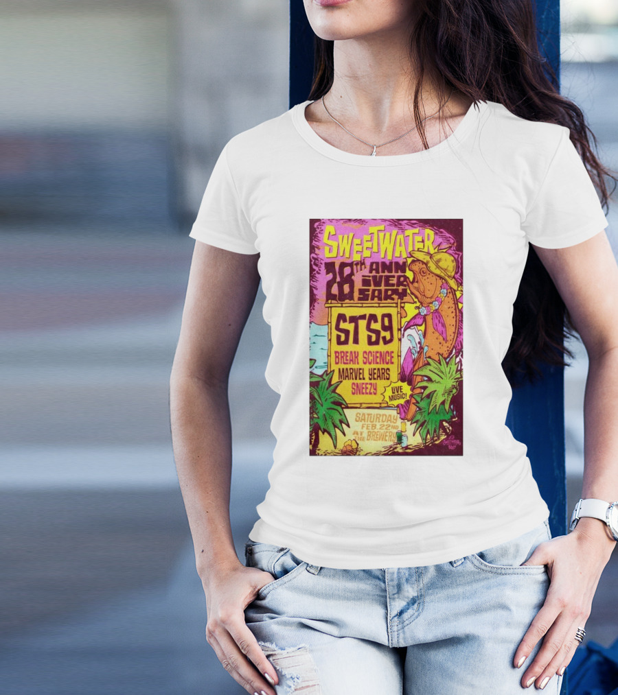 SweetWater 28th Anniversary Atlanta Feb 22 2025 Featuring STS9 Break Science Marvel Years Sneezy Live Music T-Shirt