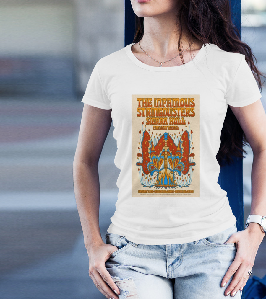 The Infamous Stringdusters Sierra Hull The Last Revel January 11 2025 Mission Ballroom Denver CO Psychedelic Mandolin T-Shirt