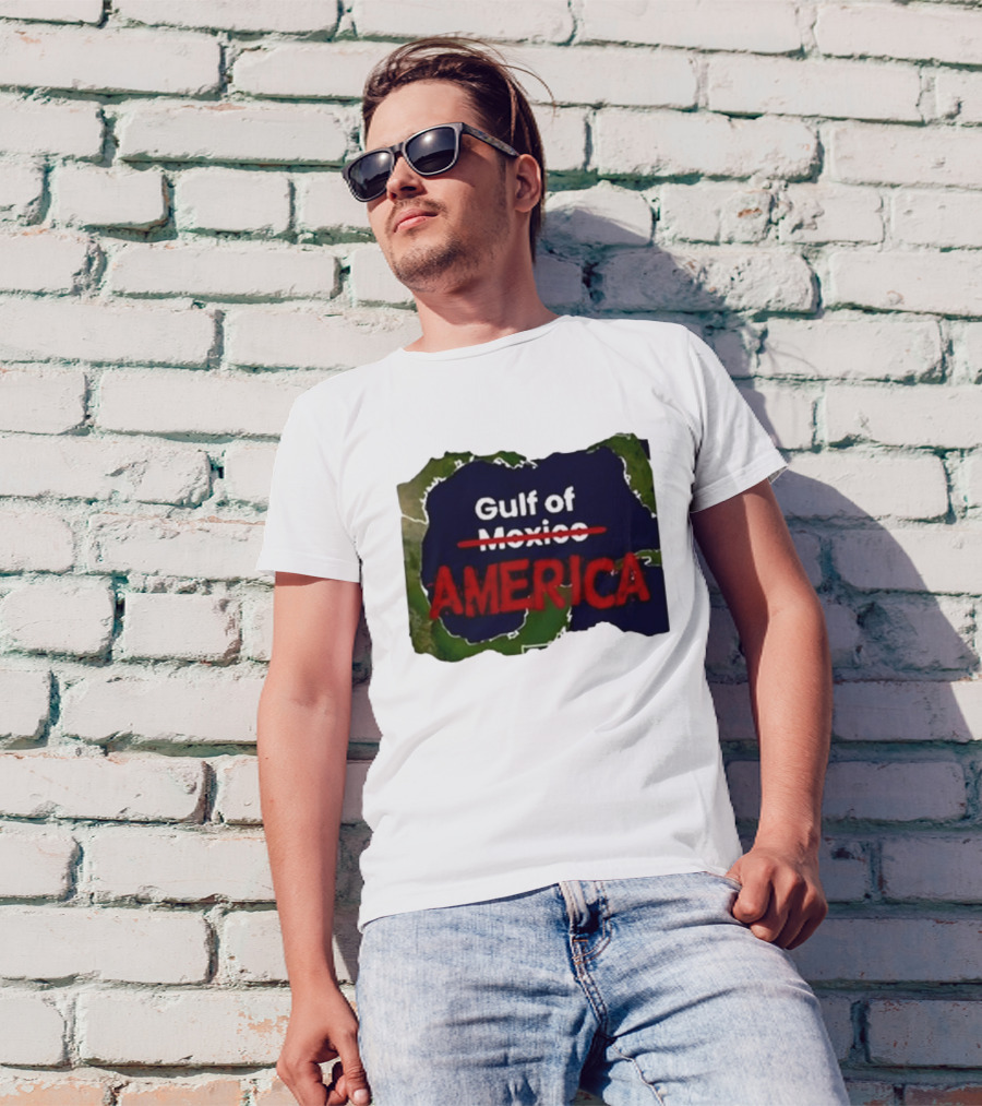 Gulf Of America Map Text T-Shirt