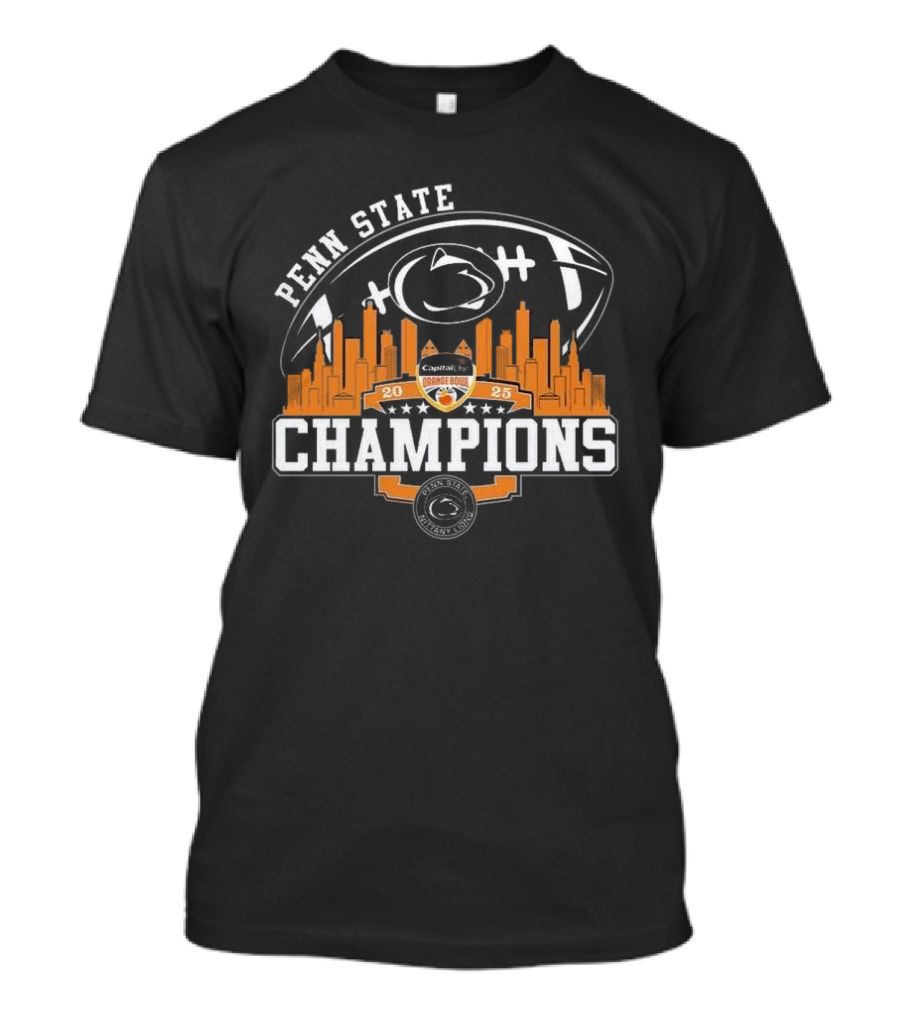 Penn State Nittany Lions 2025 Capital One Orange Bowl Champions Football Skyline T-Shirt
