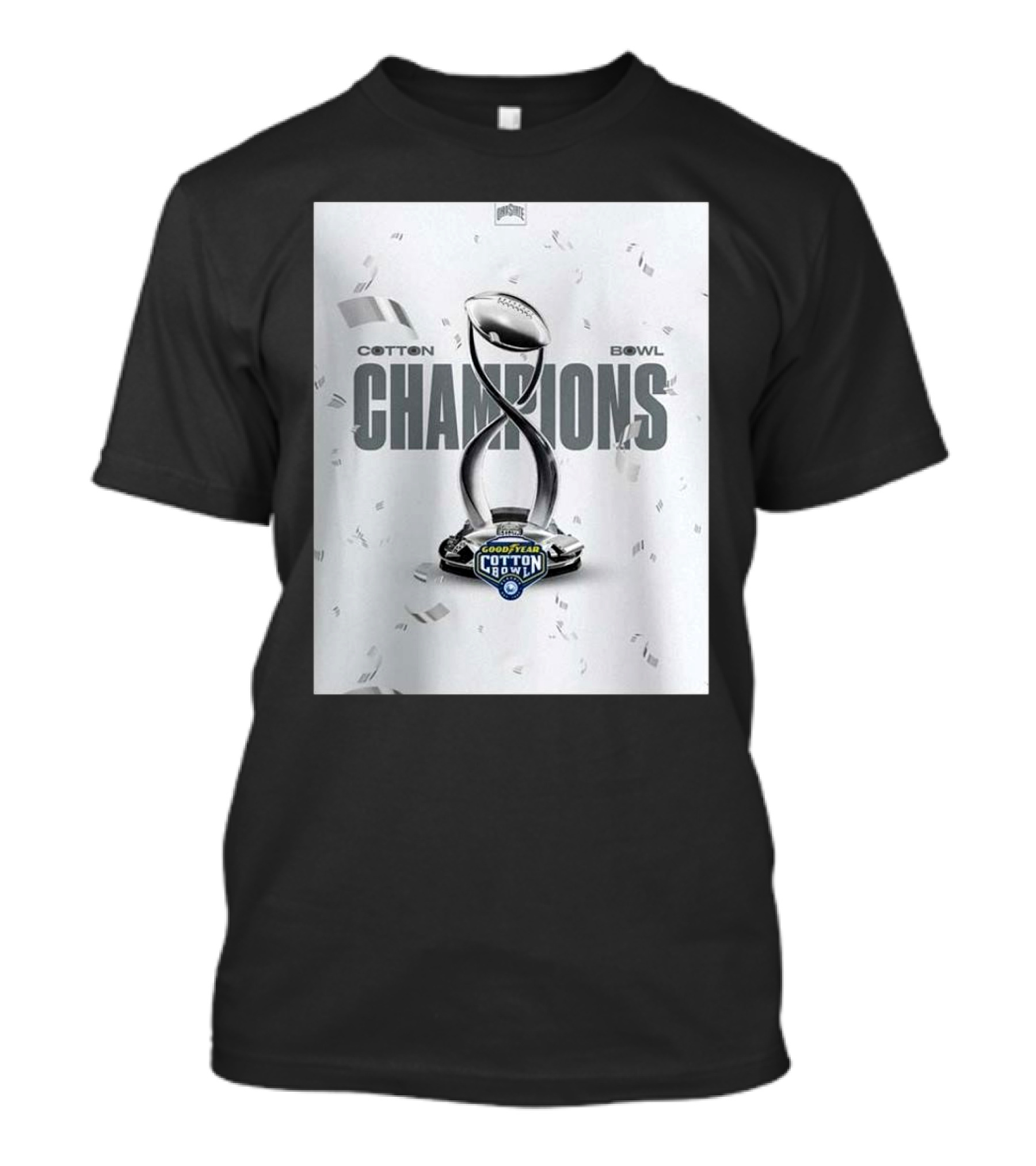 Cotton Bowl Champions Ohio State Buckeyes 2025 CFB Playoffs NCAA Division Trophy Iconic Victory T-Shirt