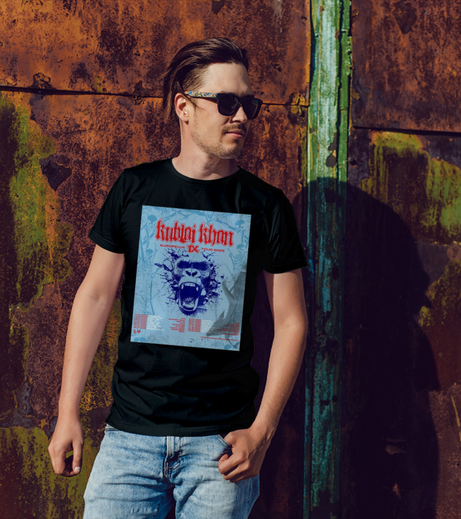Kublai Khan TX Europe UK Tour 2025 Scream Poster With Dates T-Shirt