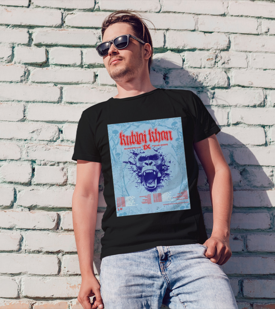 Kublai Khan TX Europe UK Tour 2025 Scream Poster With Dates T-Shirt