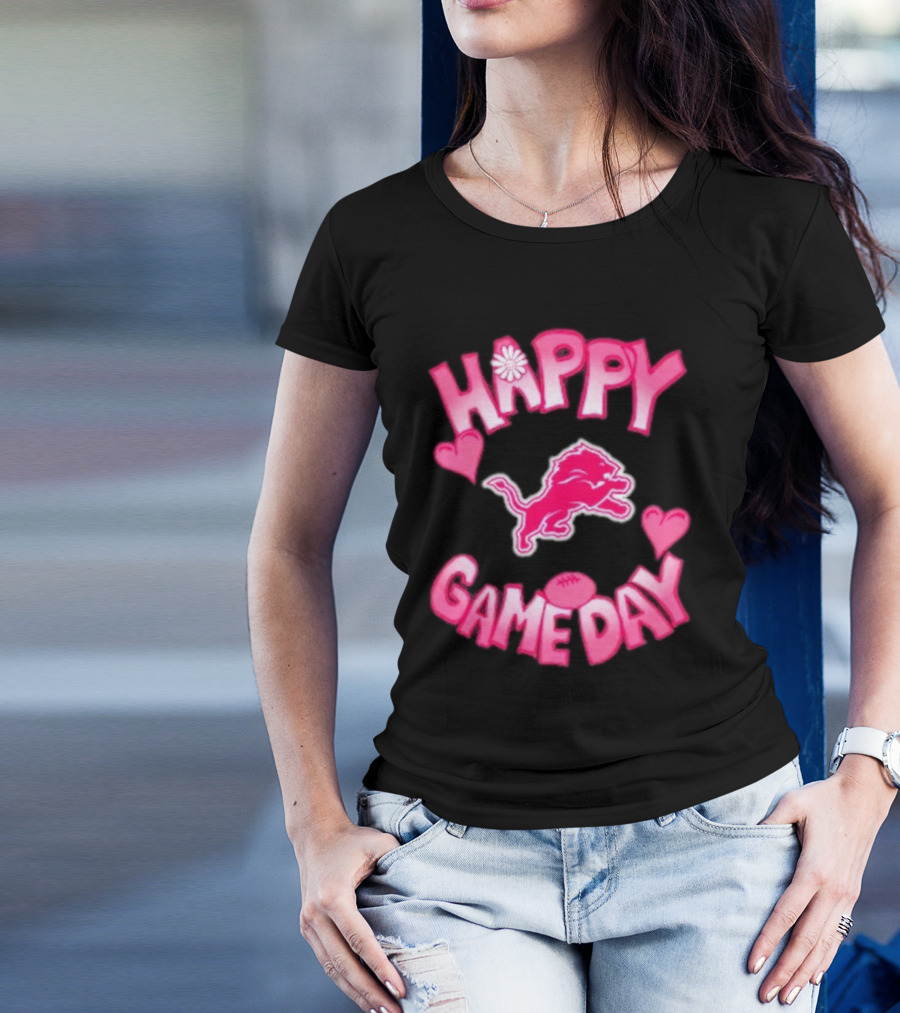 Happy Gameday Detroit Lions Valentine’s Day 2025 T-Shirt