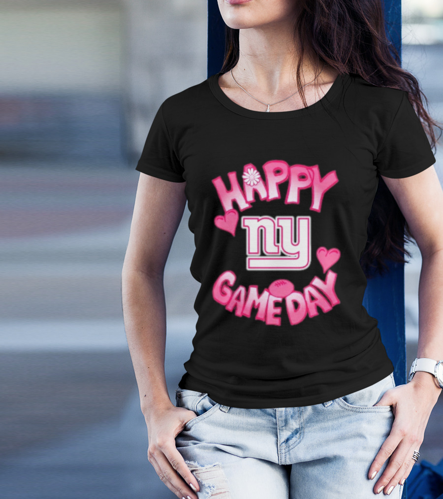 Valentine's Day New York Giants Happy Gameday 2025 NY Heart Football Fan T-Shirt