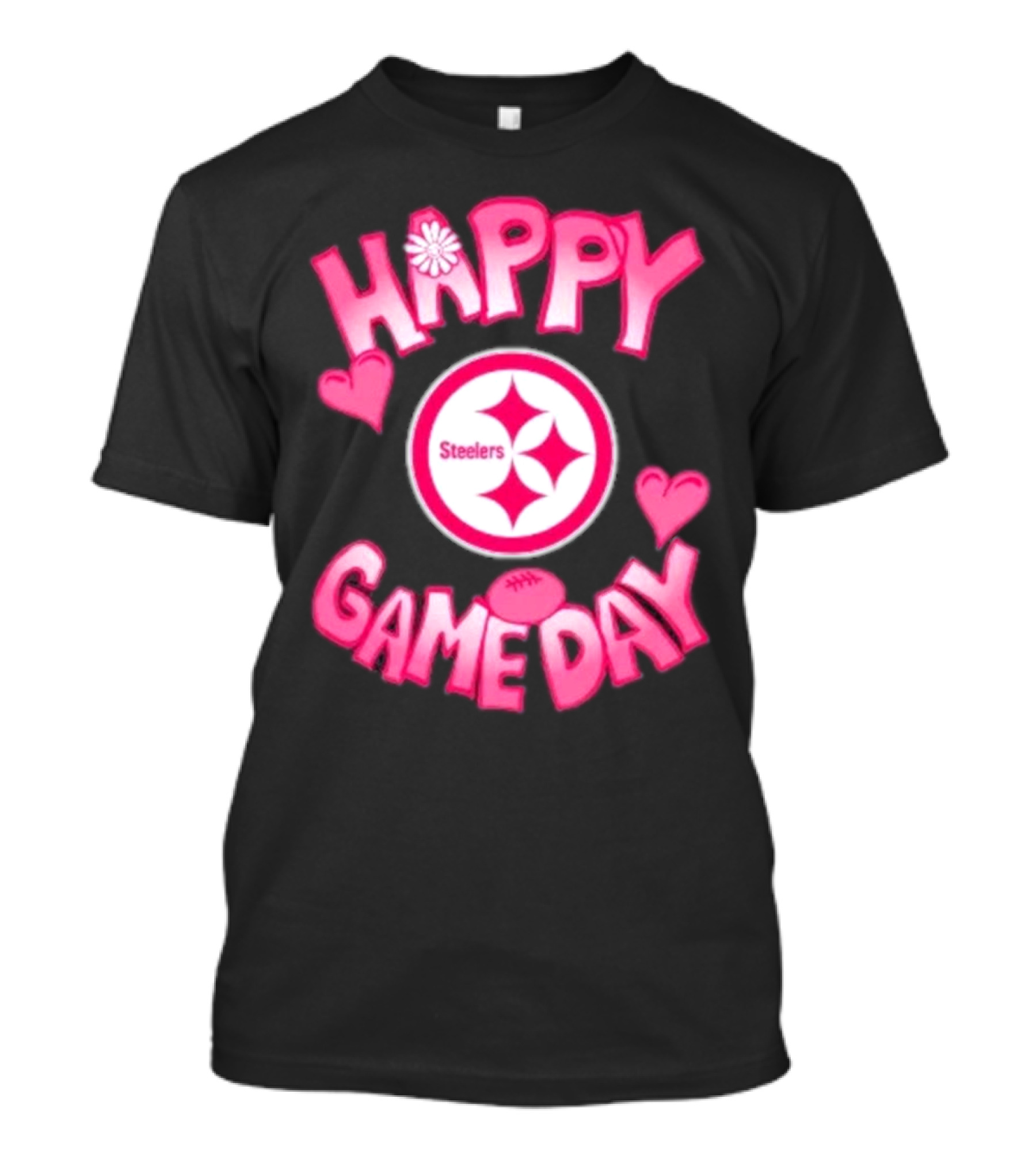 Valentine’s Day Pittsburgh Steelers Happy Gameday 2025 Logo Hearts T-Shirt