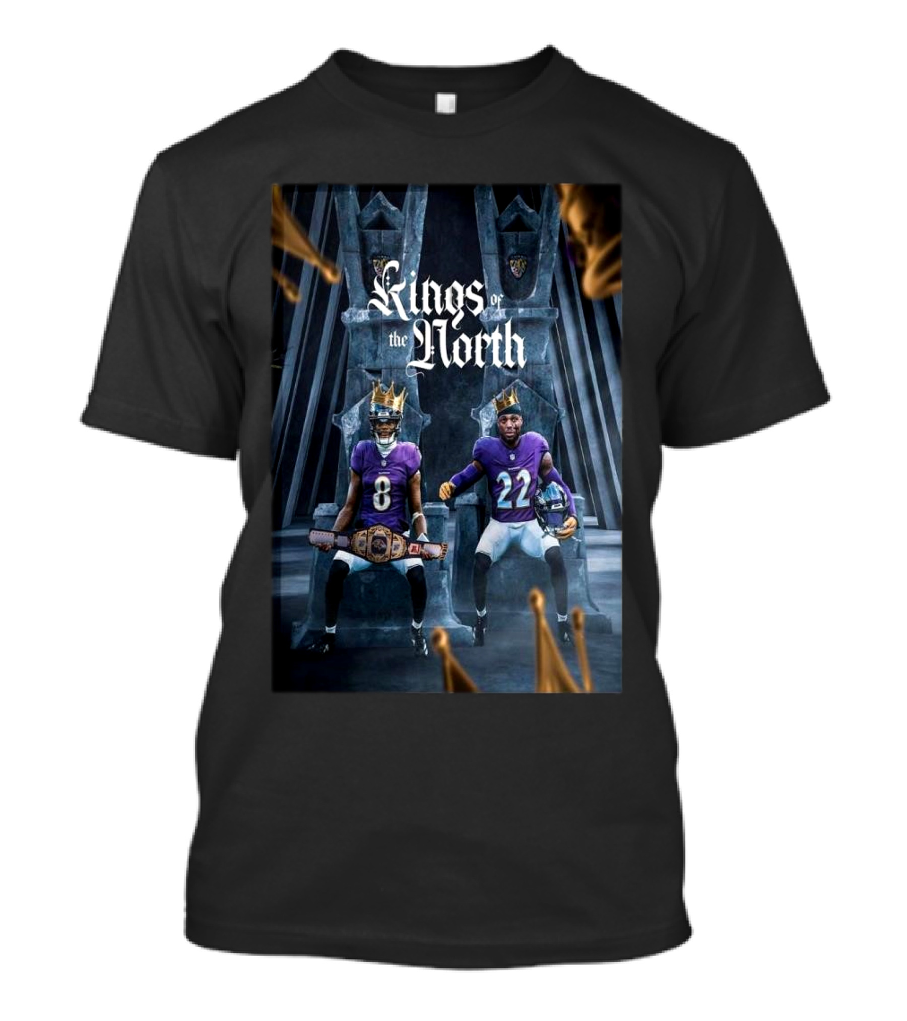 Baltimore Ravens Kings Of The North 2025 AFC North Champions NFL Playoffs T-Shirt