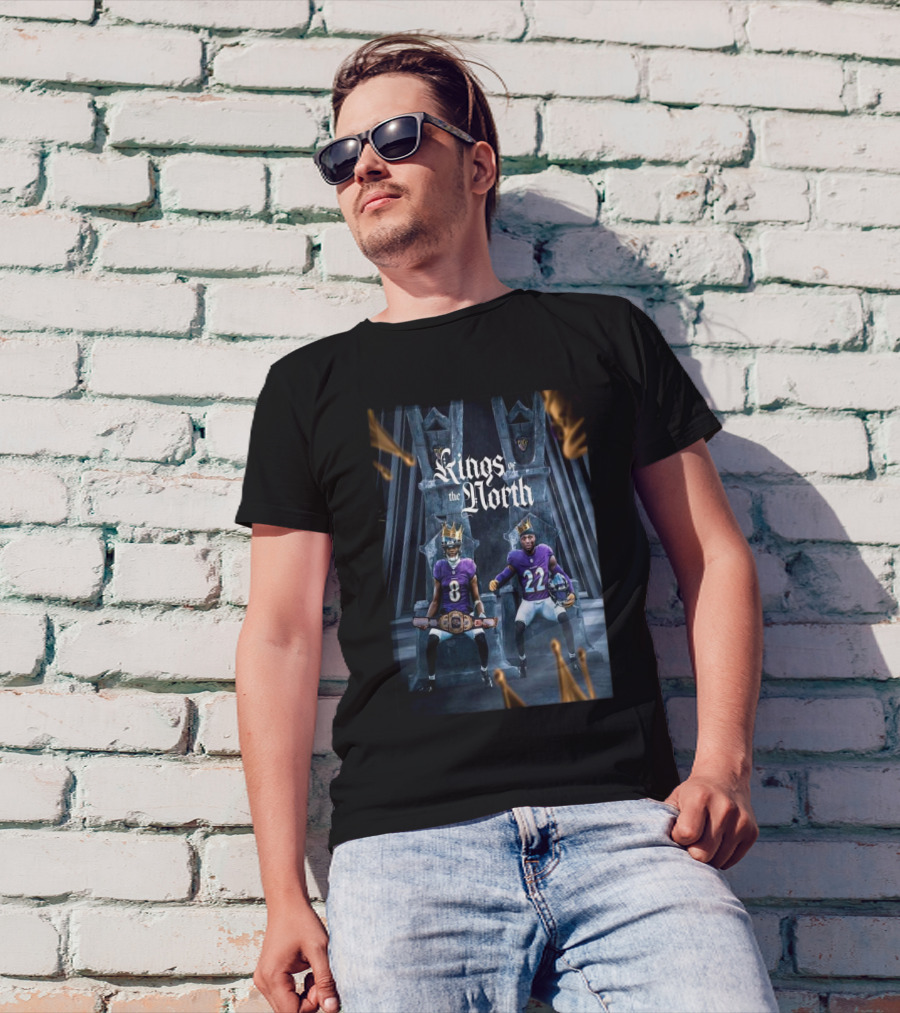 Baltimore Ravens Kings Of The North 2025 AFC North Champions NFL Playoffs T-Shirt