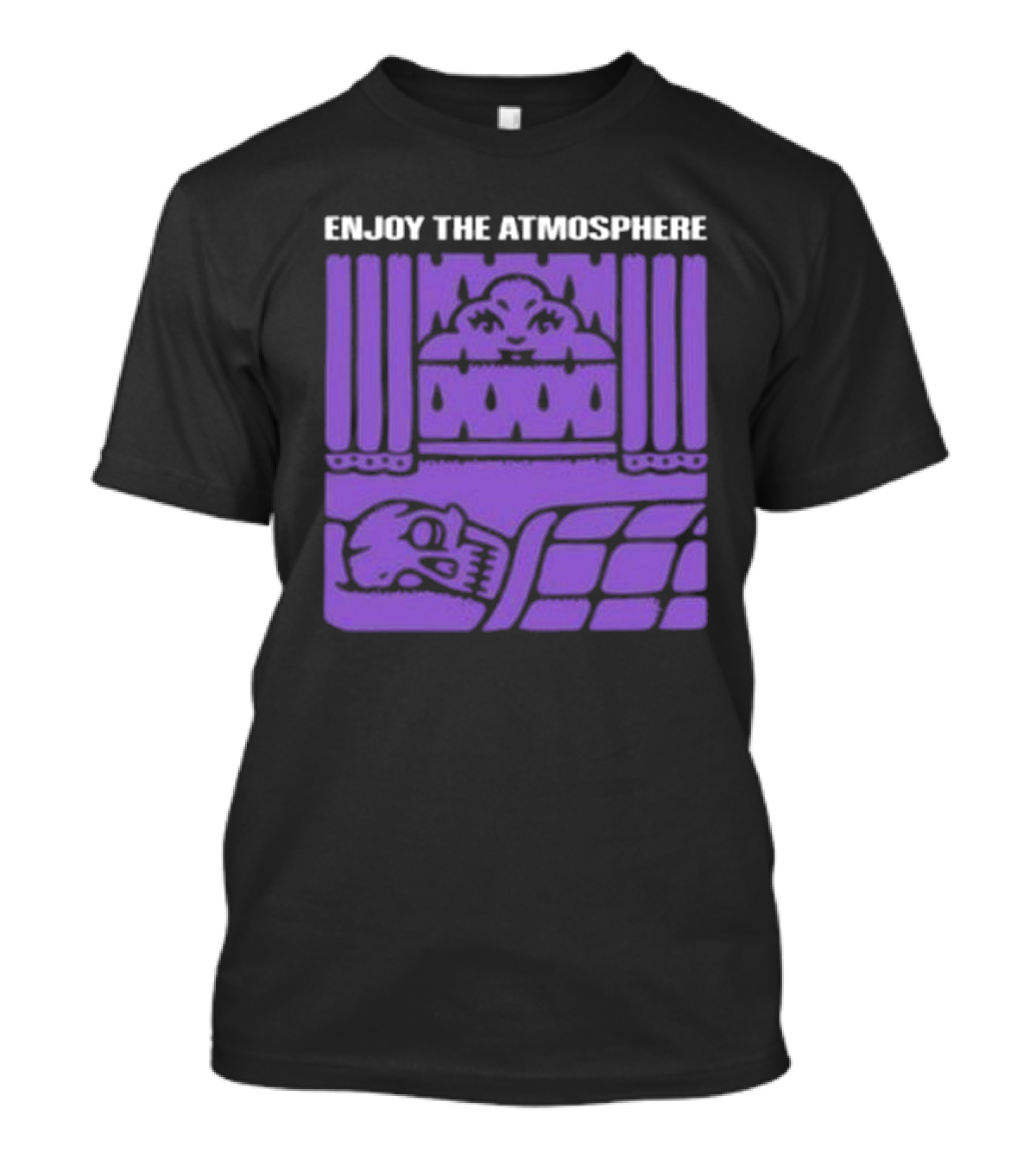 Enjoy The Atmosphere Skull In Bed Purple Curtains T-Shirt