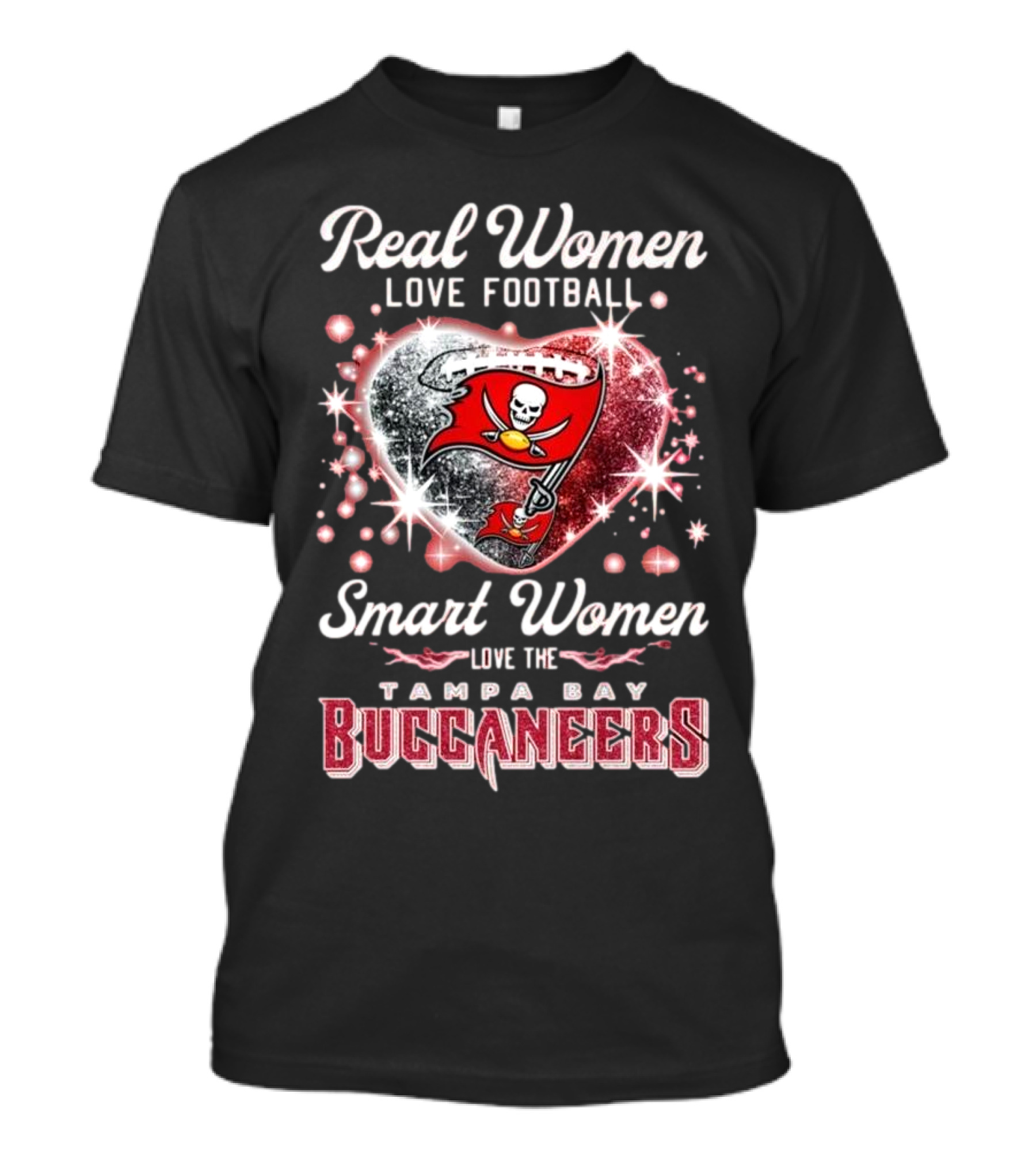 Real Women Love Football Smart Women Love The Tampa Bay Buccaneers Heart 2025 T-Shirt