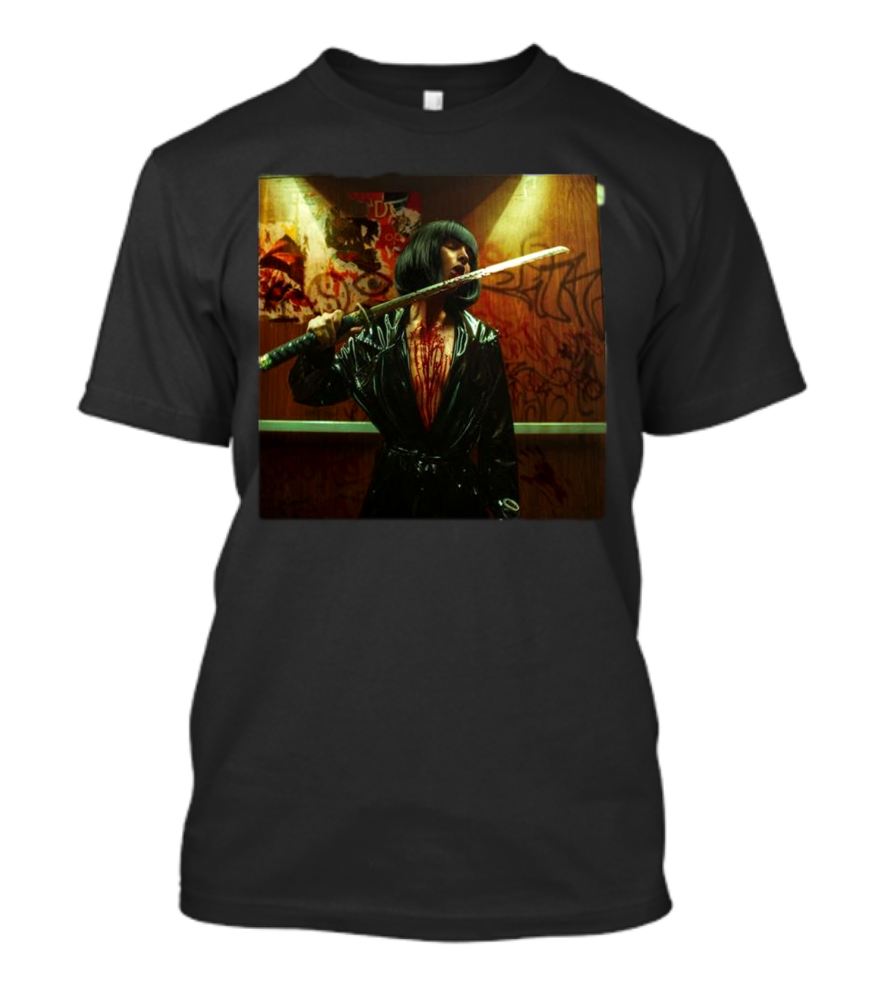 Bad Omens Concrete Jungle OST 17th January 2025 Samurai Black Leather Blood Graffiti Scene T-Shirt