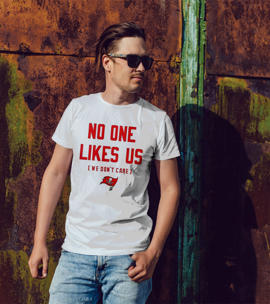 Tampa Bay Buccaneers No One Likes Us We Don’t Care Flag T-Shirt