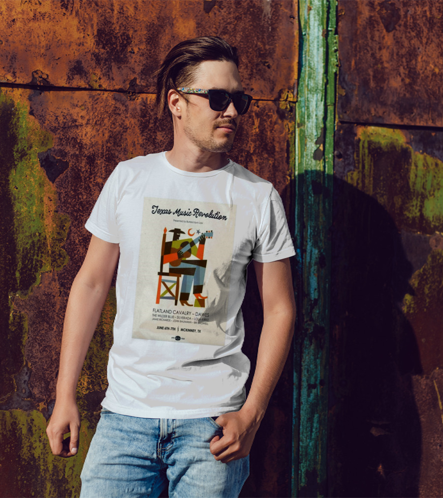 Texas Music Revolution McKinney June 6th-7th 2025 Featuring Flatland Cavalry Dawes The Wilder Blue Silverado Lola Kirke T-Shirt