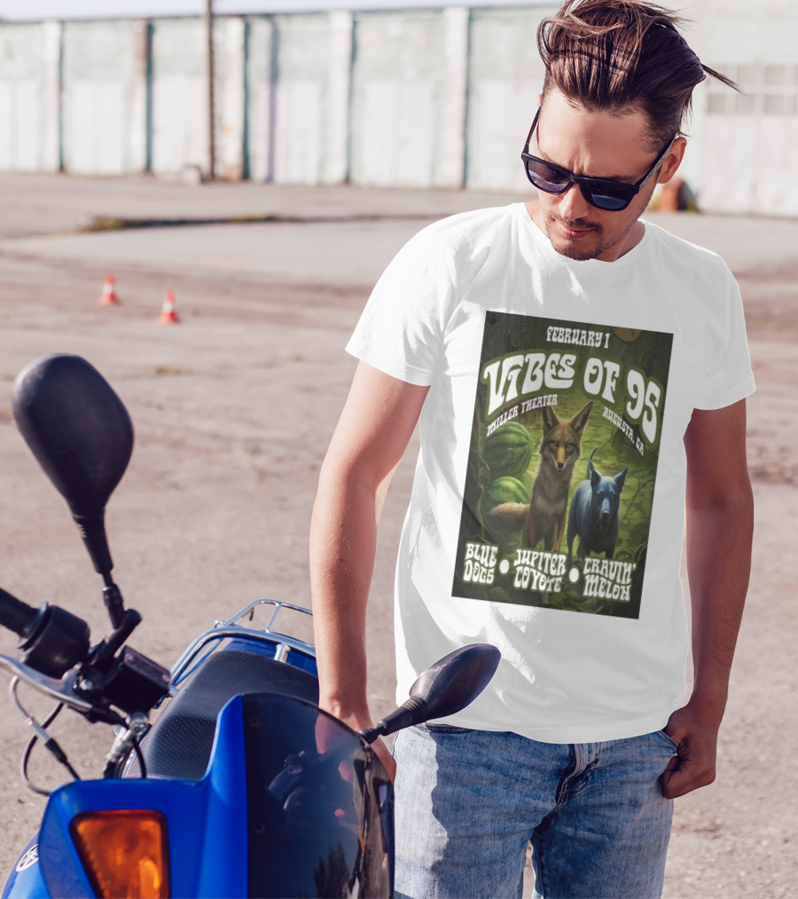 February 1 Vibes Of 95 Miller Theater Augusta GA Blue Dogs Jupiter Coyote Drivin' N' Cryin' Melon T-Shirt