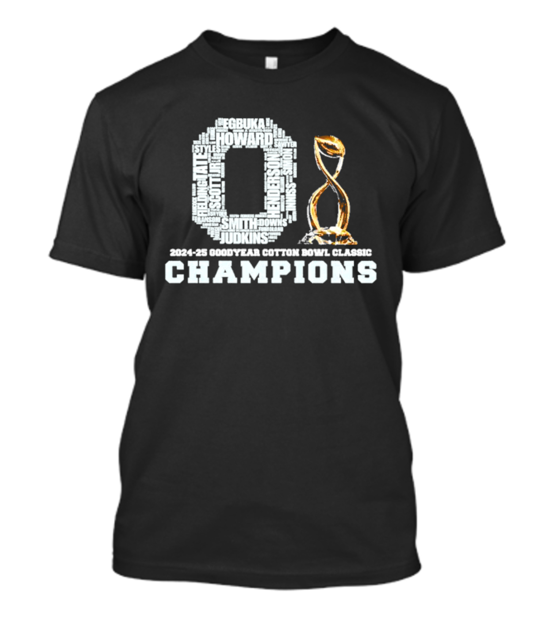 Ohio State Buckeyes 2024-25 Goodyear Cotton Bowl Classic Champions Player Names T-Shirt