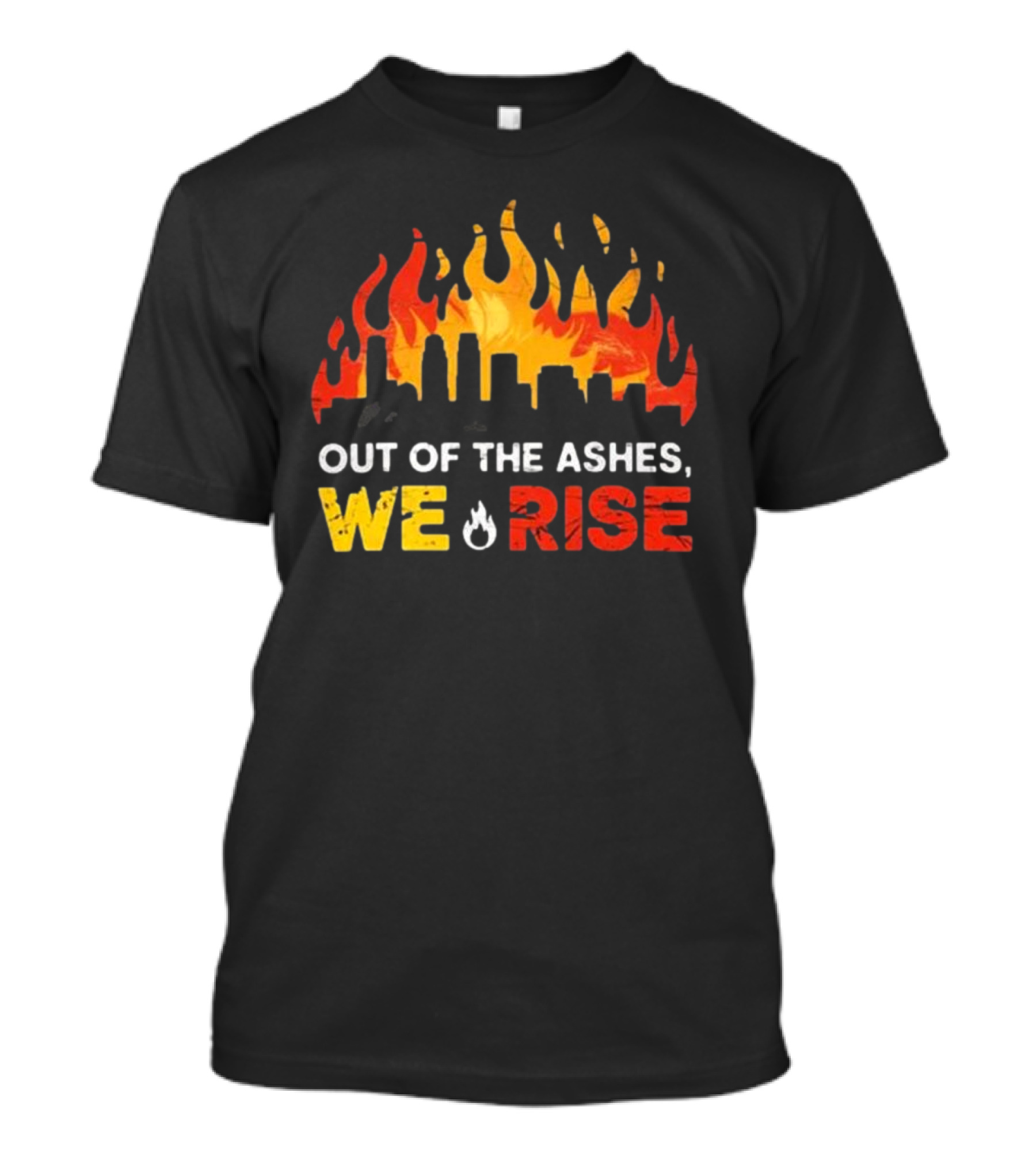 Out Of The Ashes We Rise LA Skyline Flames T-Shirt