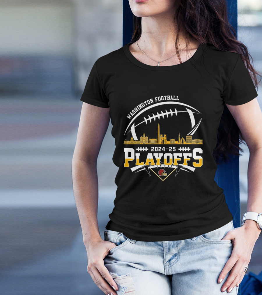 Washington Football 2024-25 Playoffs Skyline Football T-Shirt