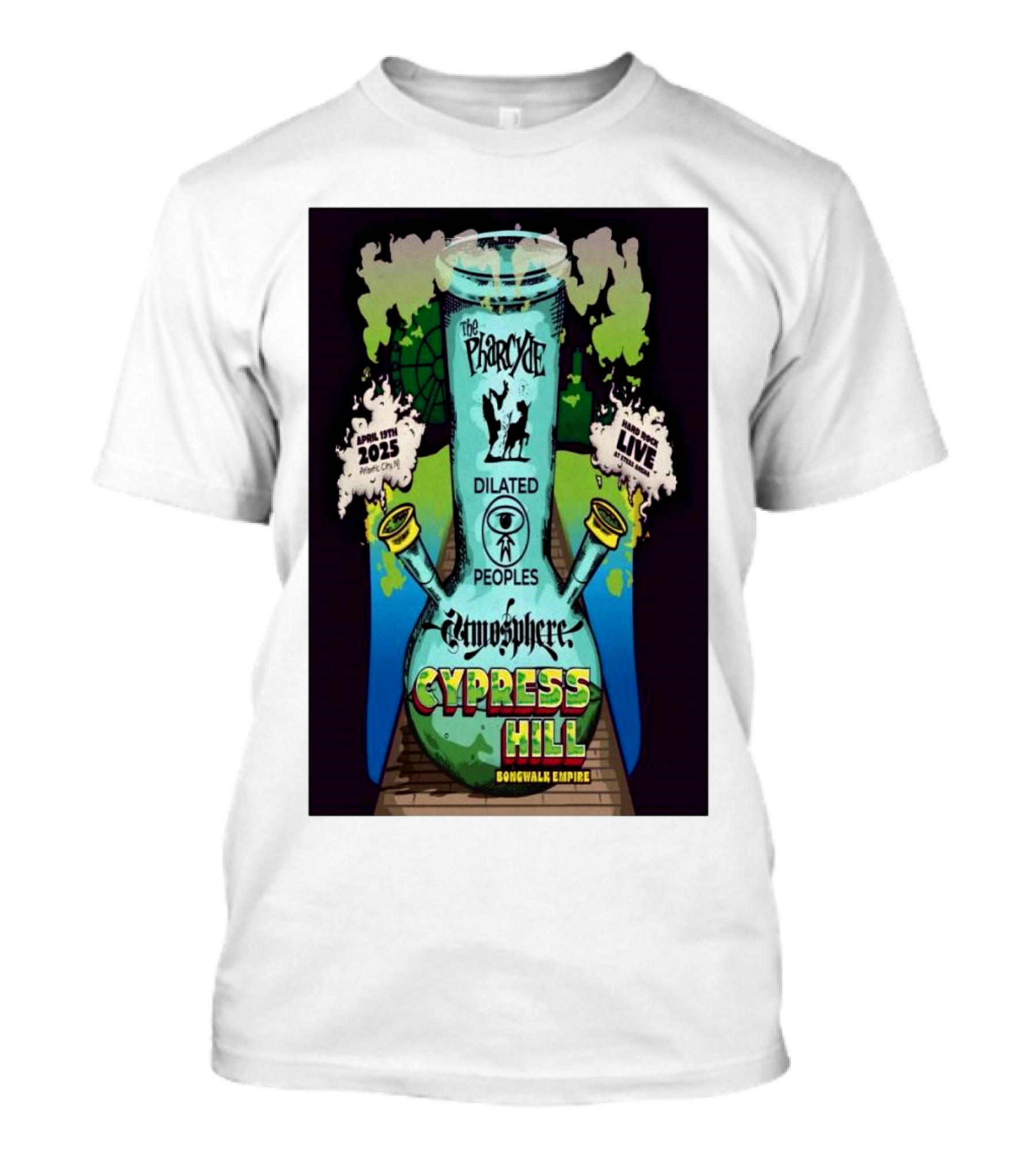 The Pharcyde Dilated Peoples Atmosphere Cypress Hill Live April 19th 2025 Atlantic City NJ Boardwalk Empire Event T-Shirt