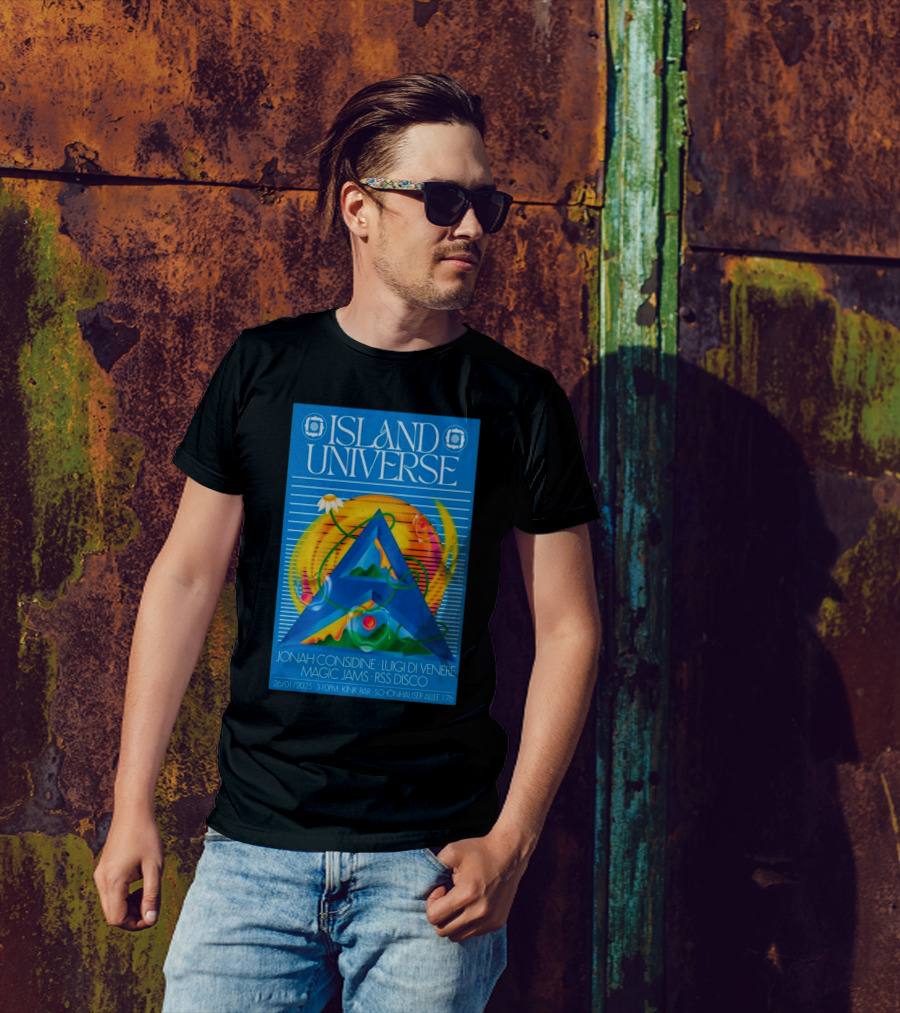 Island Universe At Kink Bar Berlin January 26 2025 Featuring Jonah Considine Luigi Di Venere Magic Jams RSS Disco T-Shirt