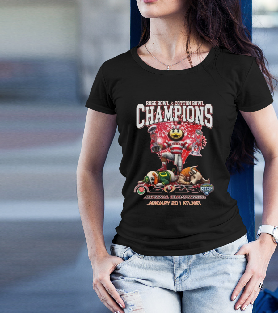 Rose Bowl And Cotton Bowl Champions 2025 National Championship January 20 Atlanta T-Shirt