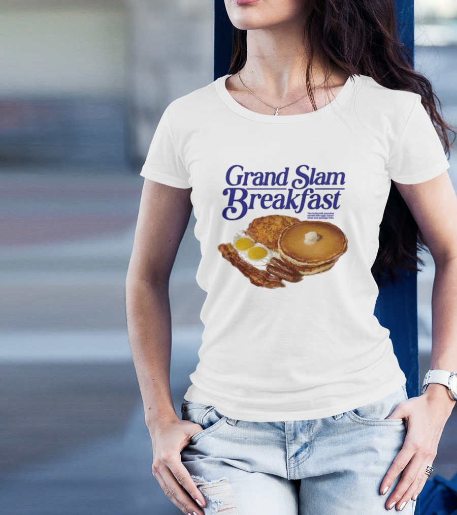 Middleclassfancy Grand Slam Breakfast Pancakes Eggs Sausages Bacon Hash Browns T-Shirt