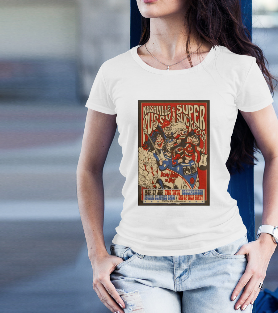 Nashville Pussy And Supersuckers The Tote Australia Jan 27 End Of Tour Party Concert T-Shirt
