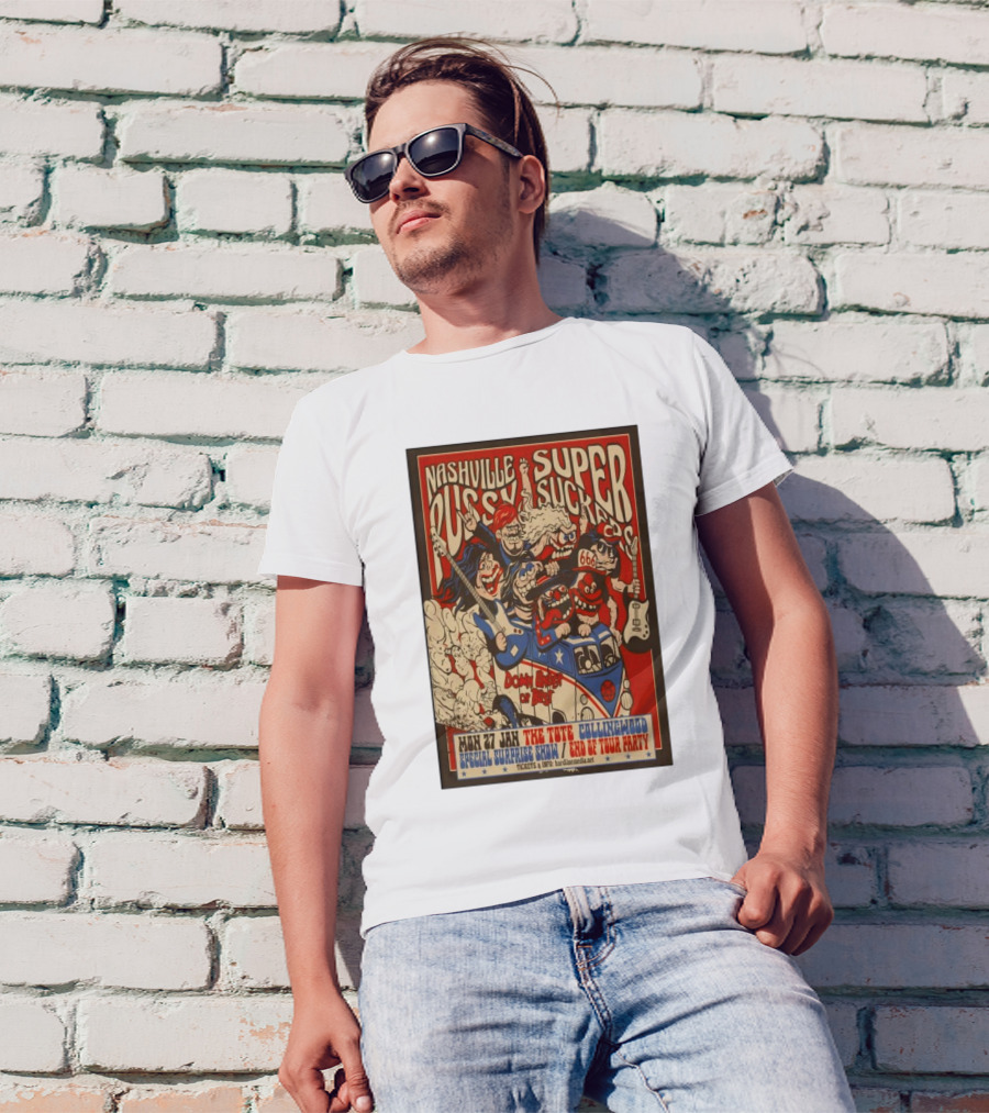Nashville Pussy And Supersuckers The Tote Australia Jan 27 End Of Tour Party Concert T-Shirt