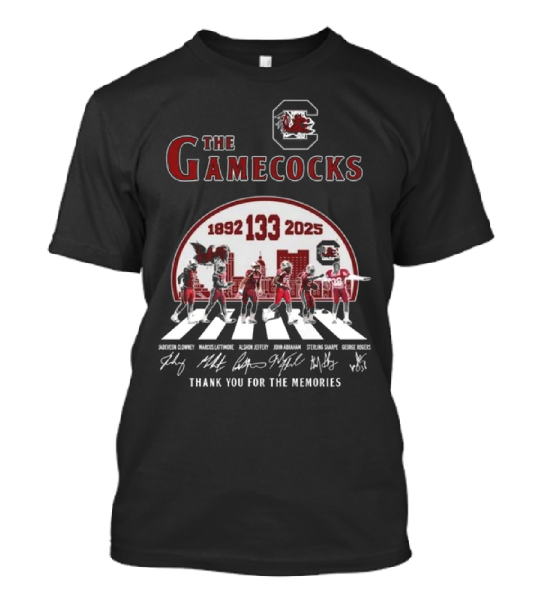 The Gamecocks 133th Anniversary 1892-2025 Thank You For The Memories Signatures T-Shirt