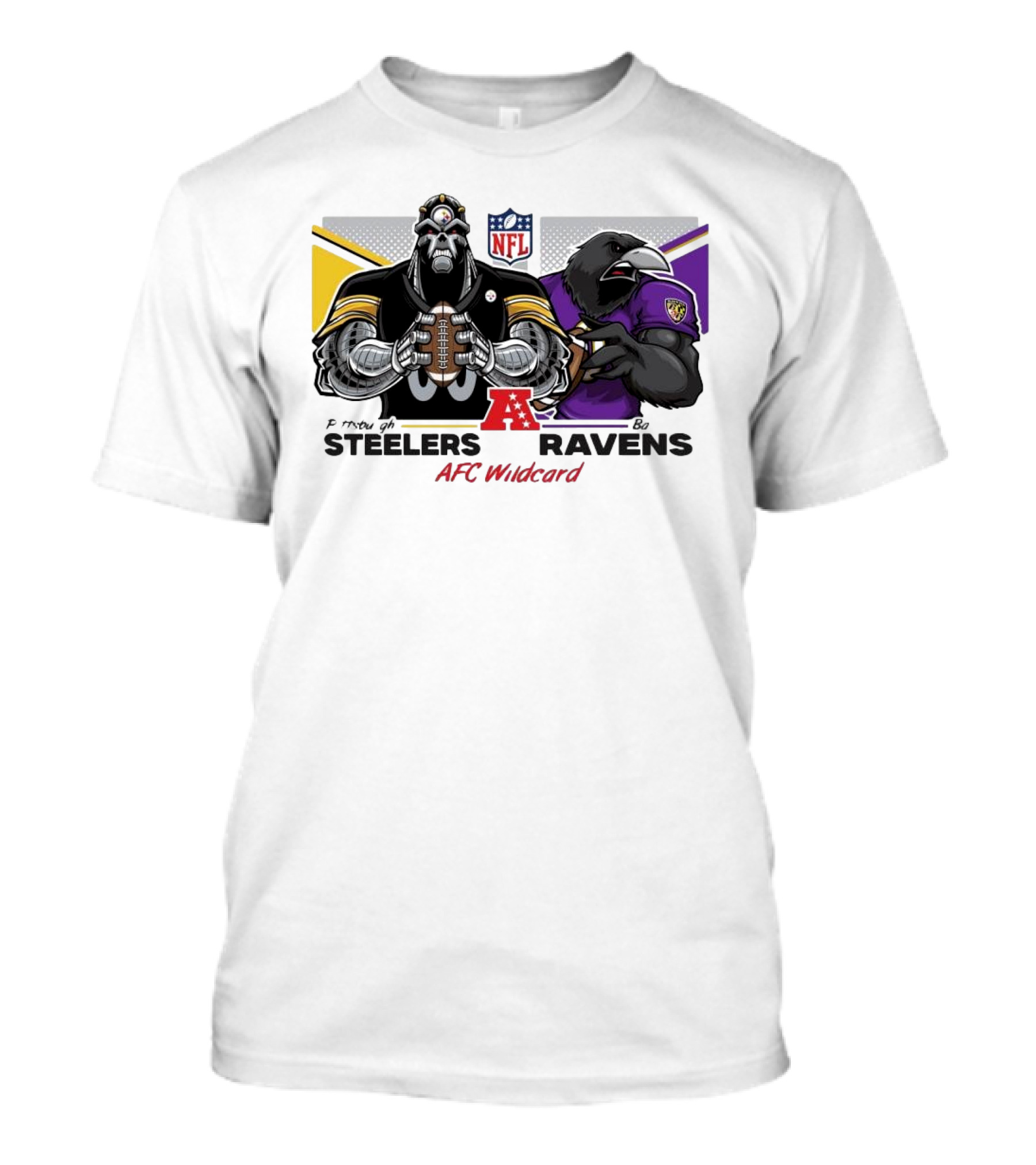 NFL Steelers Ravens AFC Wildcard Battle Showdown T-Shirt