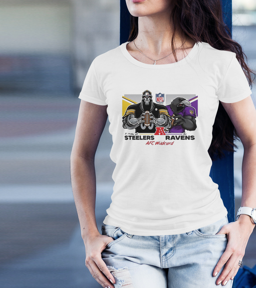 NFL Steelers Ravens AFC Wildcard Battle Showdown T-Shirt