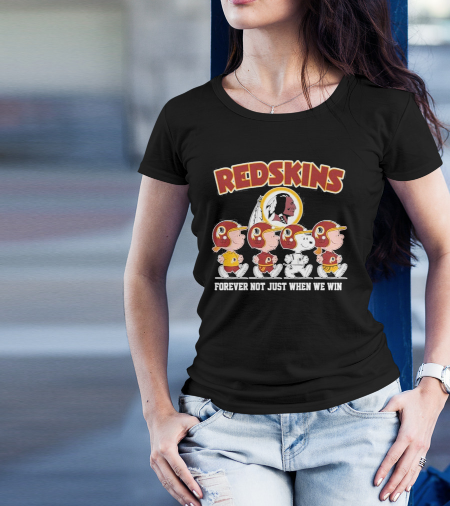 Redskins Forever Not Just When We Win Peanuts Characters Walking T-Shirt