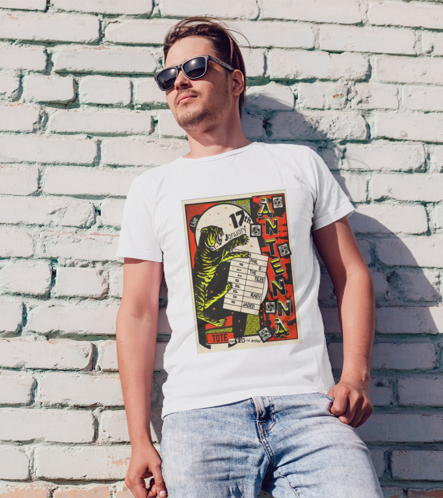 Live At Tote Antenna 17 January Phil The Tiles Raev Jaded 20 To Enter T-Shirt