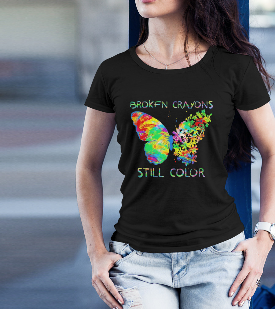 BROKEN CRAYONS STILL COLOR BUTTERFLY T-Shirt