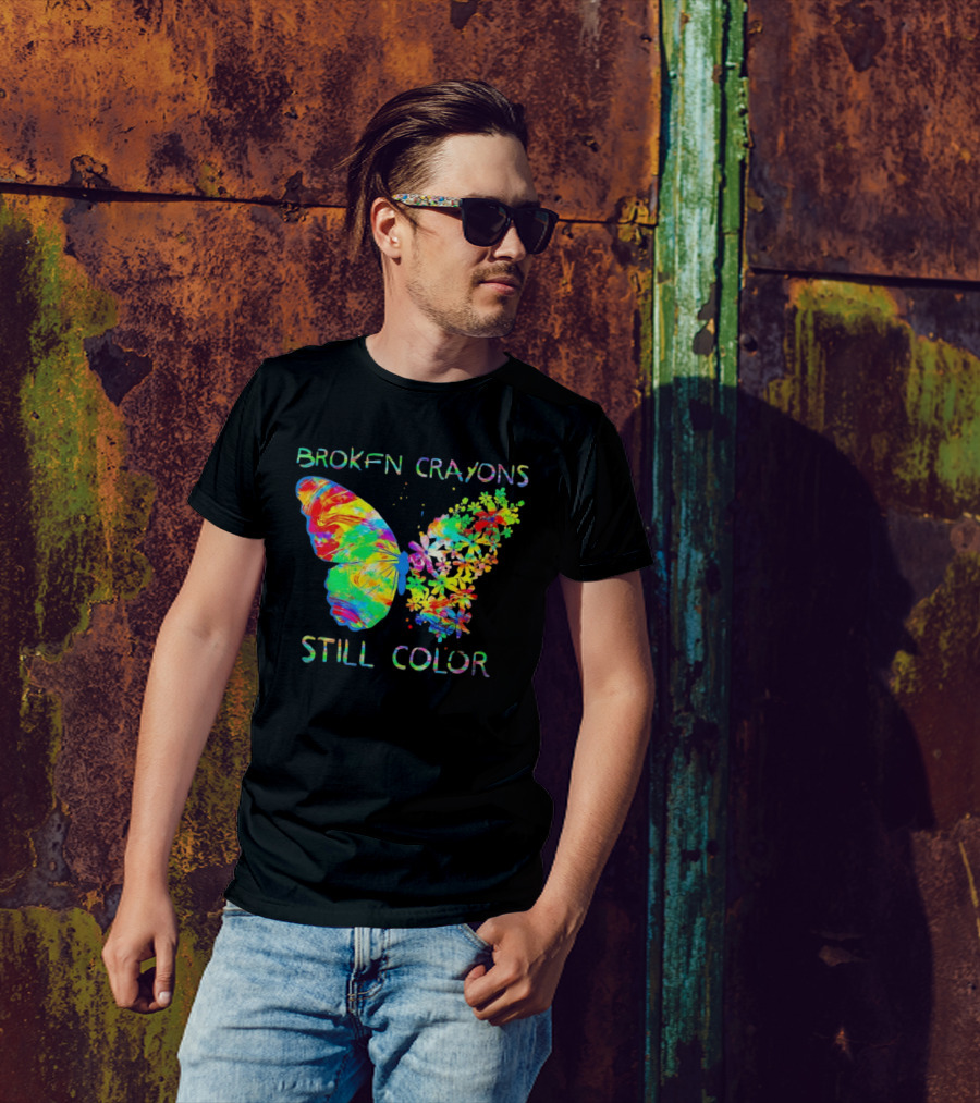 BROKEN CRAYONS STILL COLOR BUTTERFLY T-Shirt