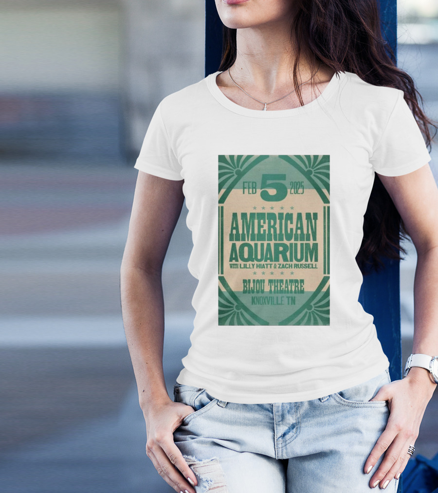 American Aquarium With Lilly Hiatt And Zach Russell Feb 5 2025 Bijou Theatre Knoxville TN T-Shirt