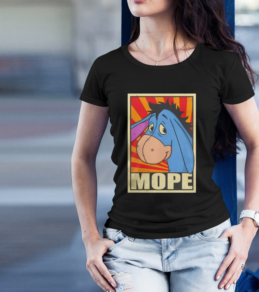 Eeyore Mope Vintage Cartoon Style With Sunburst Background T-Shirt
