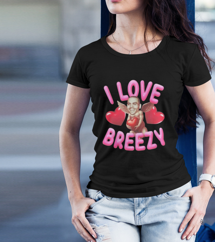 Chris Brown I Love Breezy Cupid Hearts T-Shirt