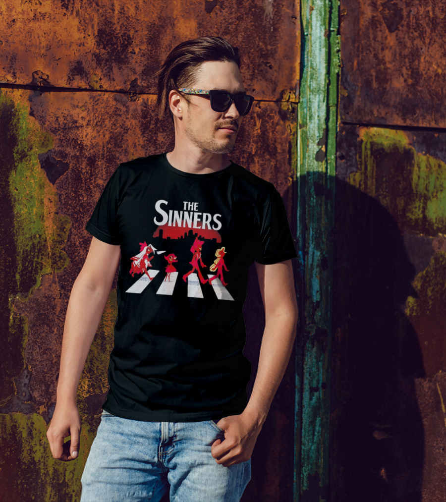 Hazbin Hotel The Sinners Abbey Road Characters Crossing T-Shirt