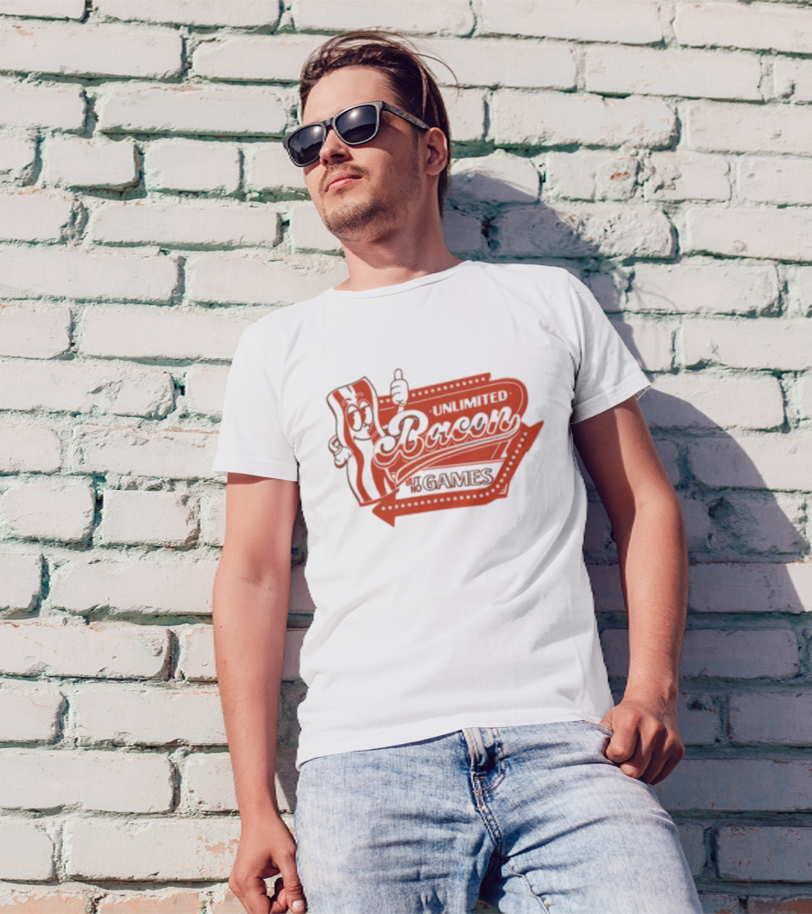Chuckle Sandwich Unlimited Bacon But No Games T-Shirt