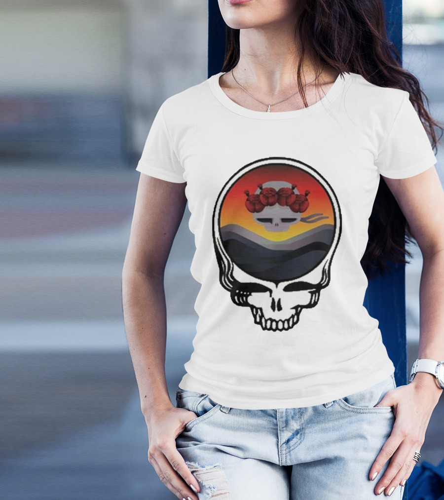 Grateful Dead The Ridge Skull Sunset With Roses T-Shirt