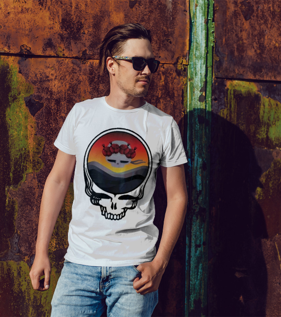 Grateful Dead The Ridge Skull Sunset With Roses T-Shirt