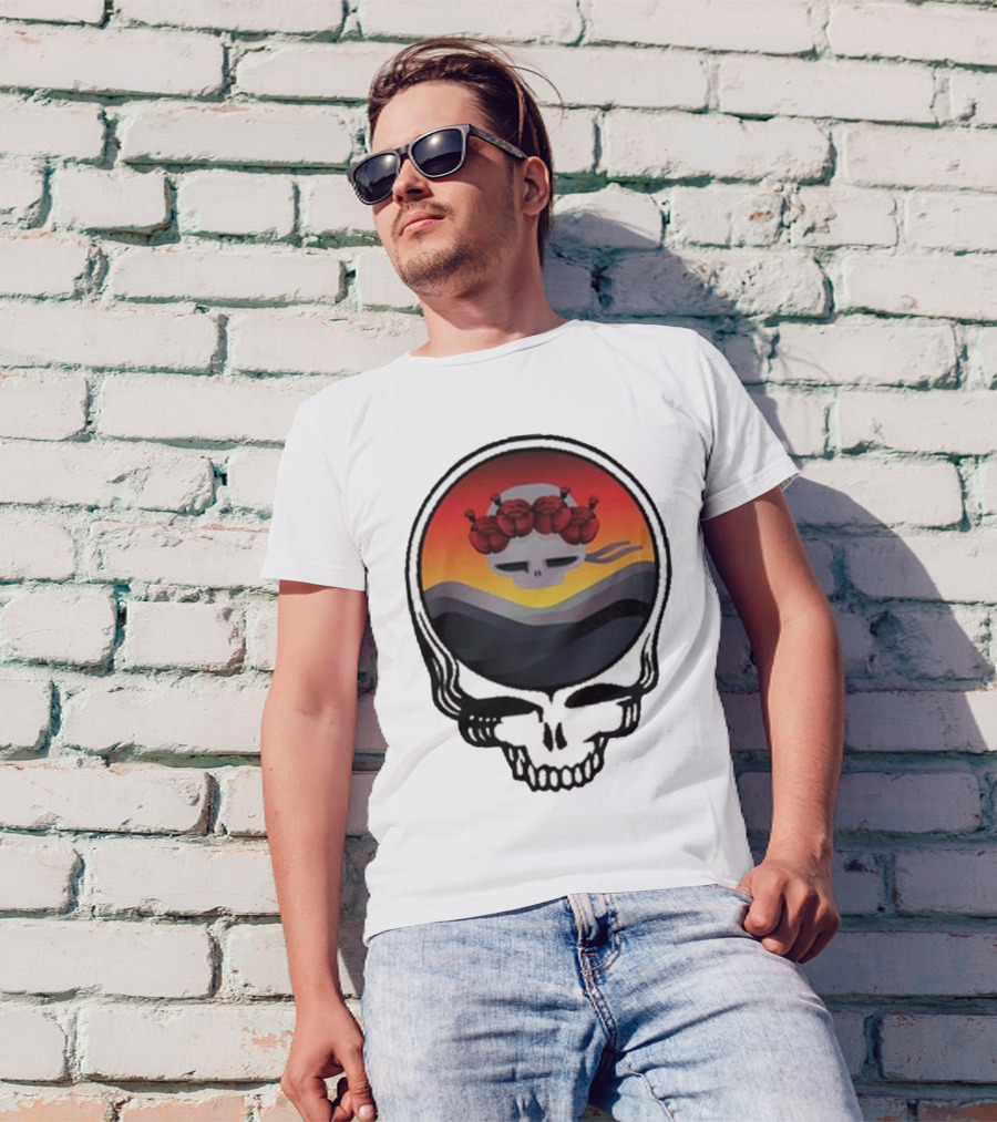 Grateful Dead The Ridge Skull Sunset With Roses T-Shirt
