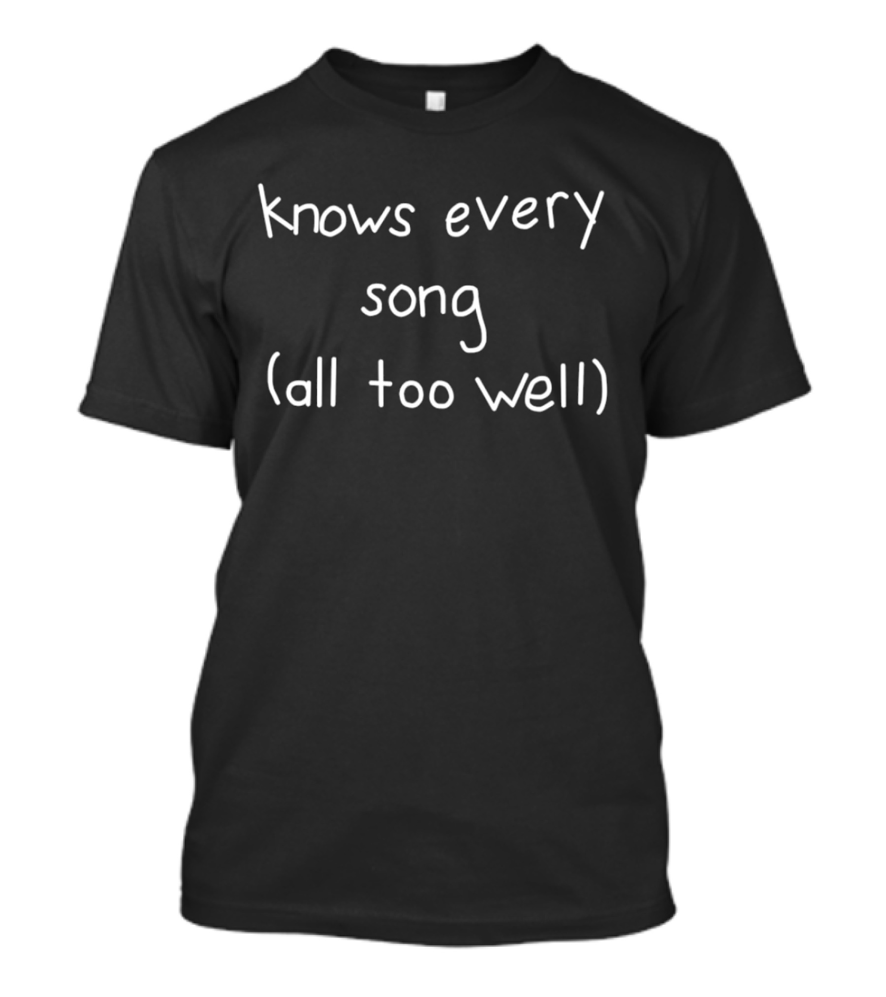 Knows Every Song All Too Well Taylor Swift Inspired Text T-Shirt