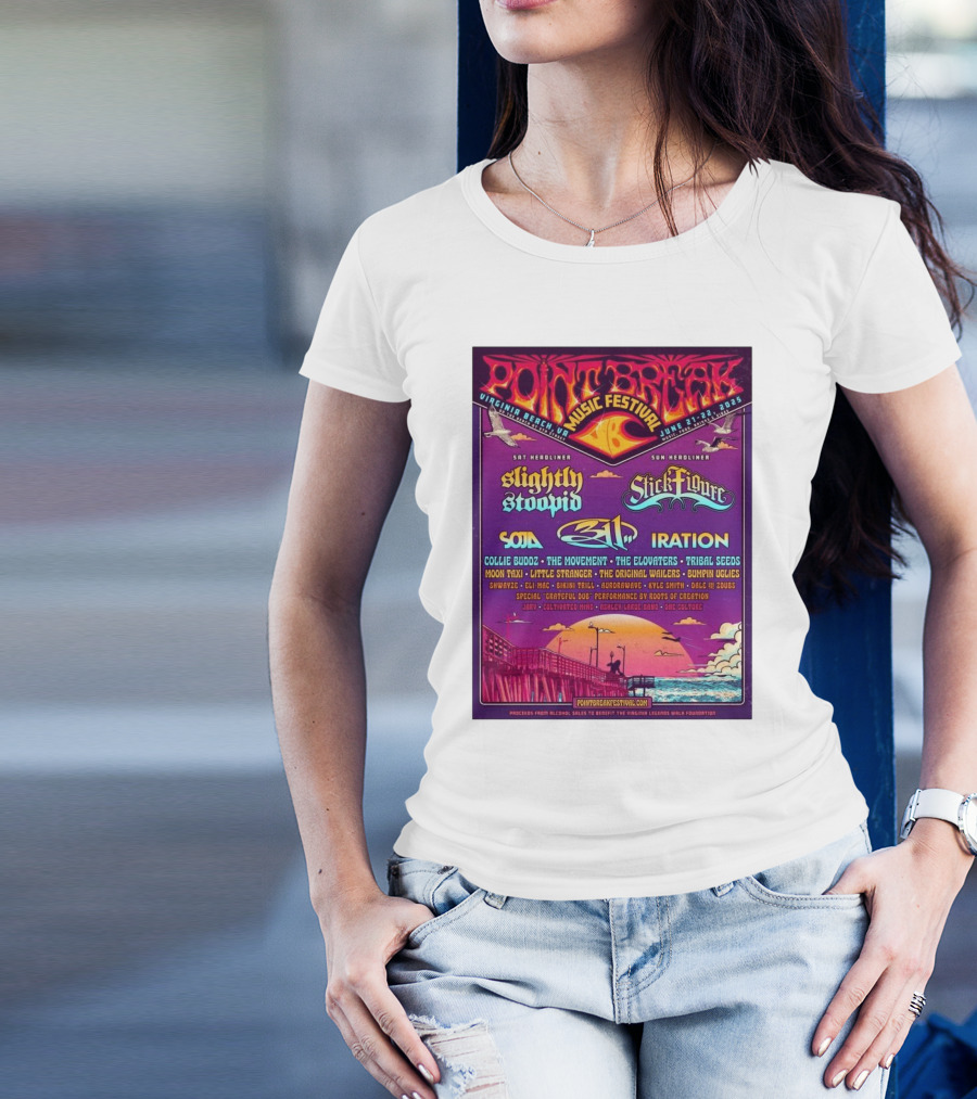 Point Break Music Festival 2025 Featuring Slightly Stoopid, Stick Figure, 311, And Iration At Virginia Beach On June 21st-22nd T-Shirt