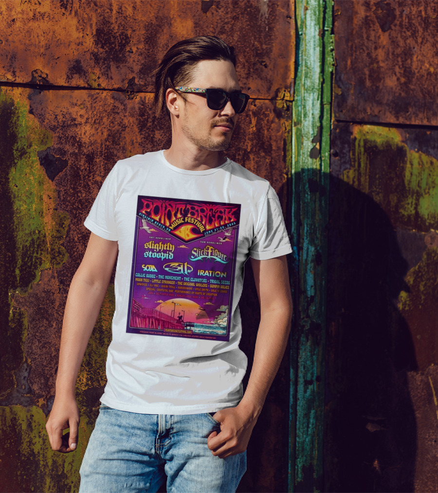 Point Break Music Festival 2025 Featuring Slightly Stoopid, Stick Figure, 311, And Iration At Virginia Beach On June 21st-22nd T-Shirt