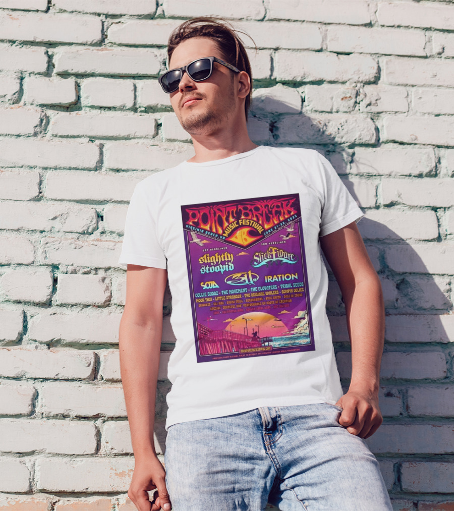 Point Break Music Festival 2025 Featuring Slightly Stoopid, Stick Figure, 311, And Iration At Virginia Beach On June 21st-22nd T-Shirt
