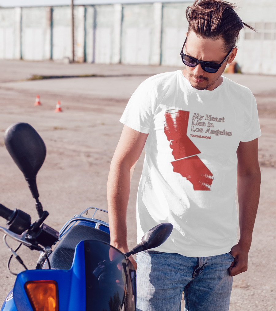 Touché Amoré My Heart Lies In Los Angeles California Map Red T-Shirt