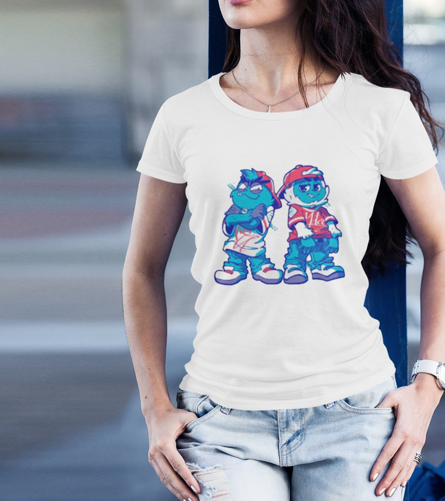 2 Kewl 4 School April Fools 2025 Hip-Hop Cartoon Characters In Red And White Outfits T-Shirt